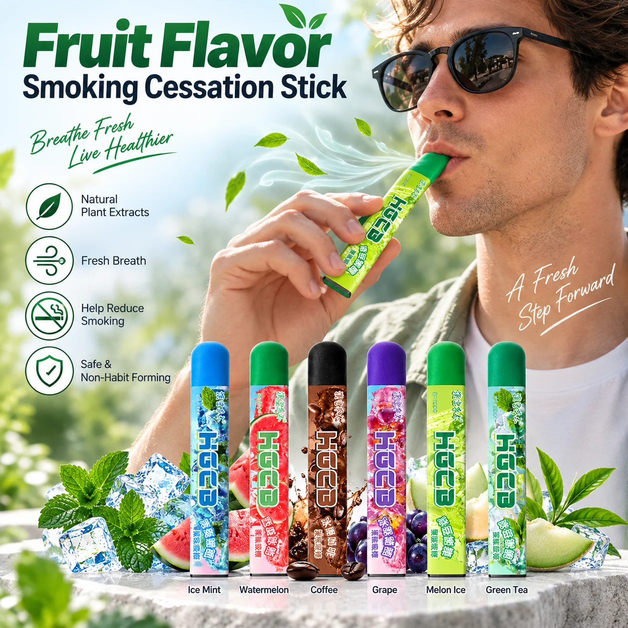 Fruit Flavor Stick Relief Smoking Stick Cigarette Replacement Aromatherapy Artifact New Smoking Cessation Products Health Care