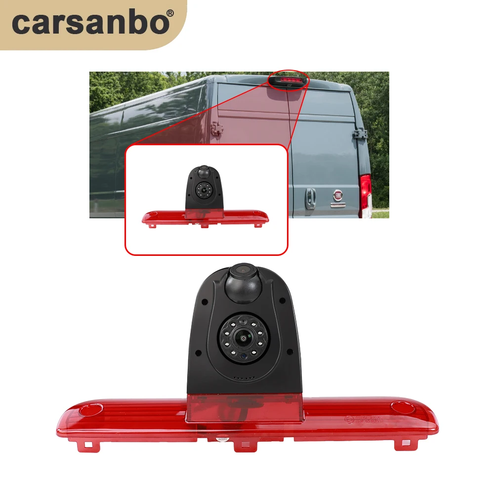 Car Brake Light Dual Camera HD Reversing Camera for 2006-2018 Fiat Ducato, Peugeot Boxer, Citroen Jumper (without Brake Lights)