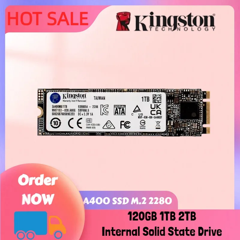 Kingston A400-NGFF SSD M.2 2280 120GB 240GB 480GB 1TB 2TB Internal Solid State Hard Drive High Performance for Laptop Desktop