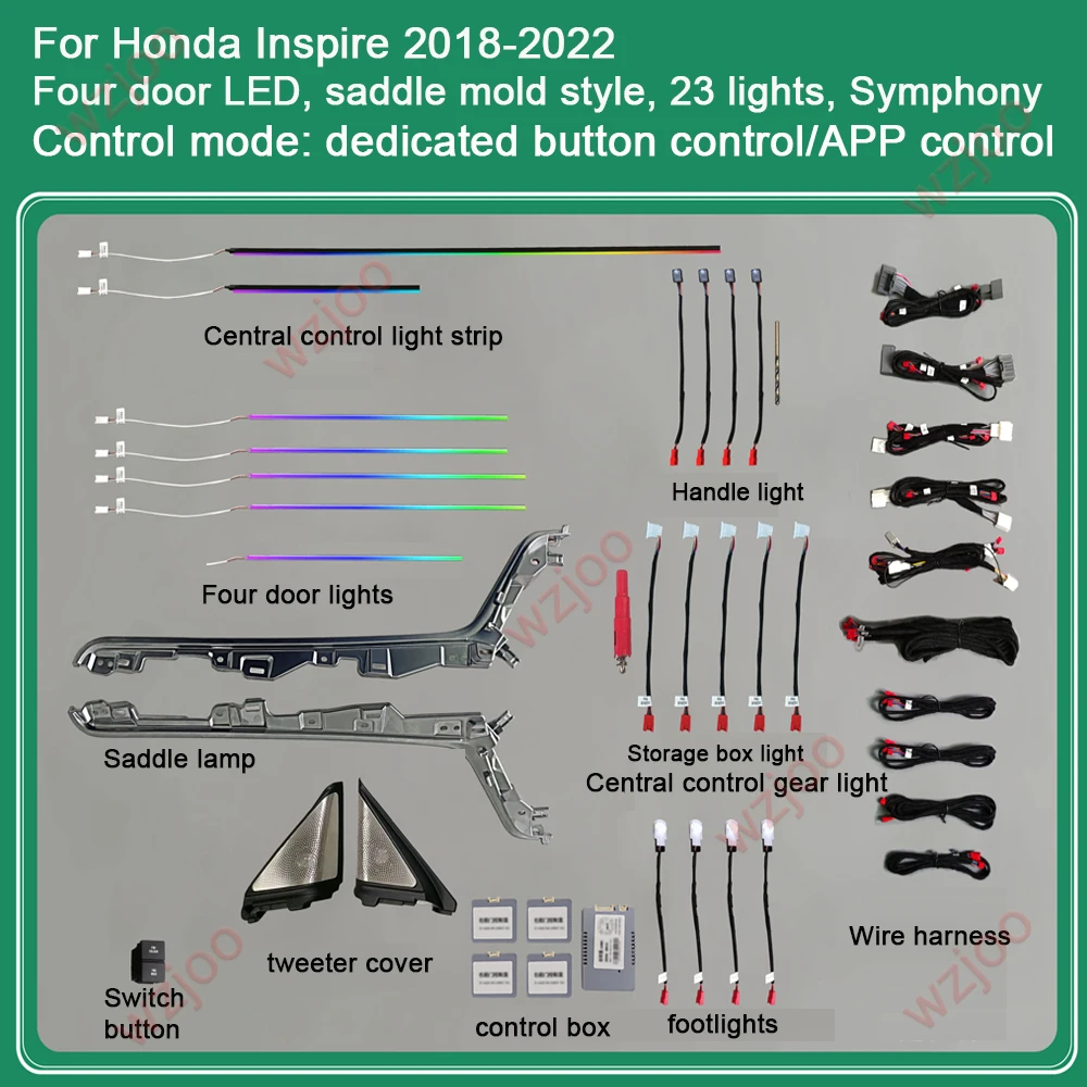 

For Honda Accord Inspire 2018-2022 Atmosphere Light LED Footwell Central control lamp Carbon Style Full car Ambient Lamp