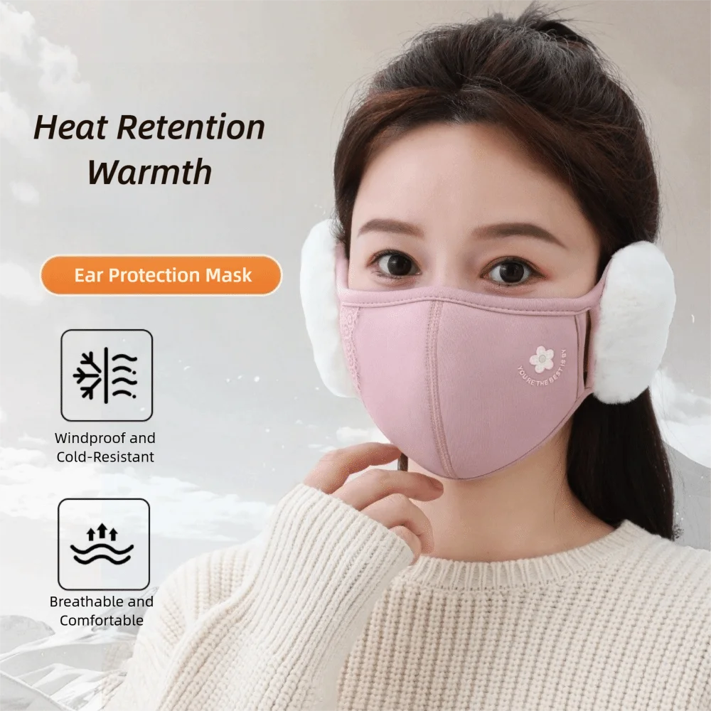 Maschera per il viso autunno inverno all'aperto Maschera da ciclismo calda e traspirante Protezione per le orecchie con copertura per il viso ispessita anti-freddo