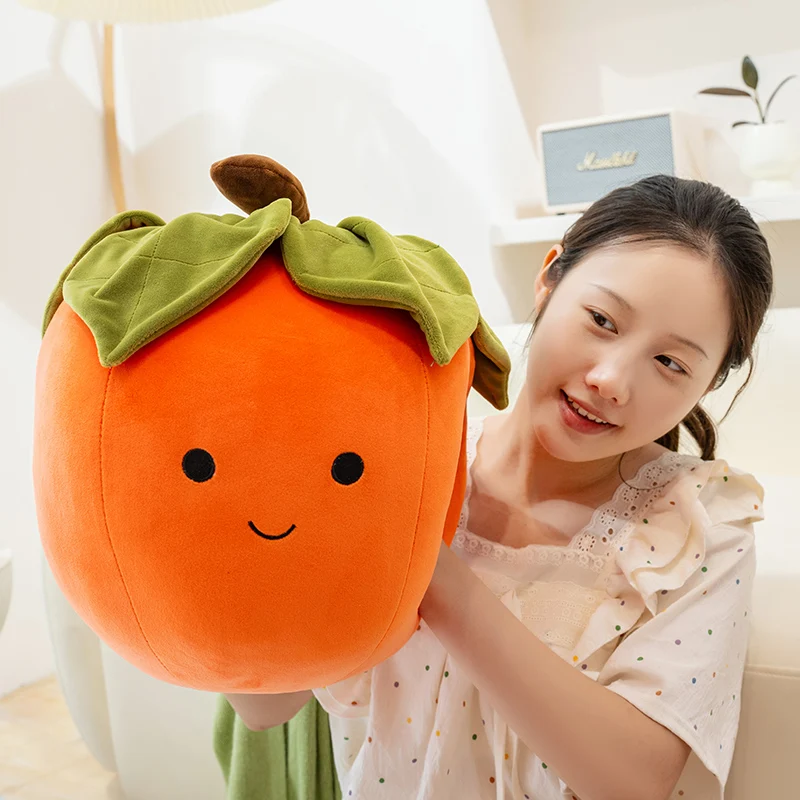 15-35CM Kawaii Cartoon Simulation Anime Obst Persimmon Gefüllte Plüsch Spielzeug kinder Große Persimmon Handgemachte Puppe geschenk
