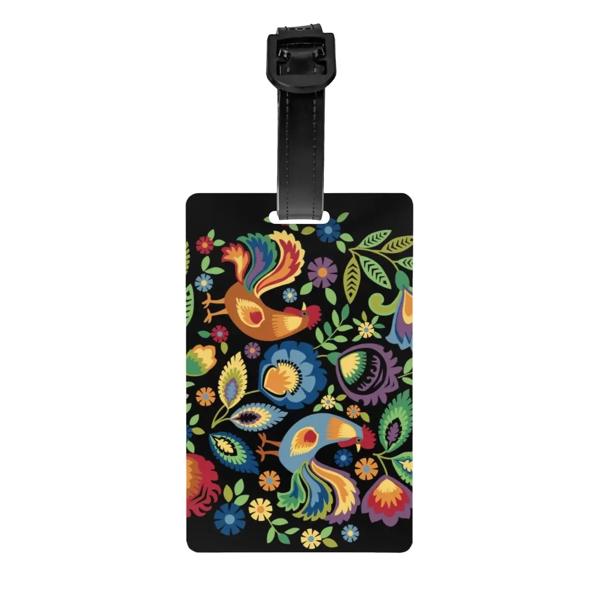 

Custom Folk Roosters Luggage Tag Custom Poland Polish Art Baggage Tags Privacy Cover Name ID Card