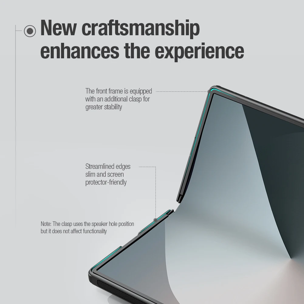 NILLKIN-サムスンギャラクシーZ用のつや消し保護ケース,耐衝撃性,TPU, PC,sペンスロット付き折りたたみカバー,6,5g