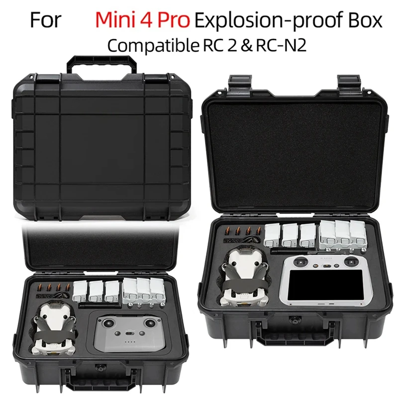 

For DJI Mini 4 Pro Storage Case Mini 4 Pro Explosion Proof Case Portable Waterproof Box Hard Shell Large Capacity Case