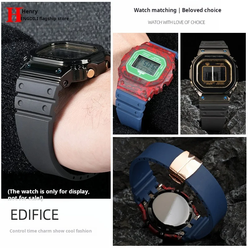 جودة عالية لـ G-shock CASIO gmw b5000 35th الذكرى حزام ساعة اليد 3459 المربعات الصغيرة gmw-b5000 فلورو المطاط الرجال حزام الساعات