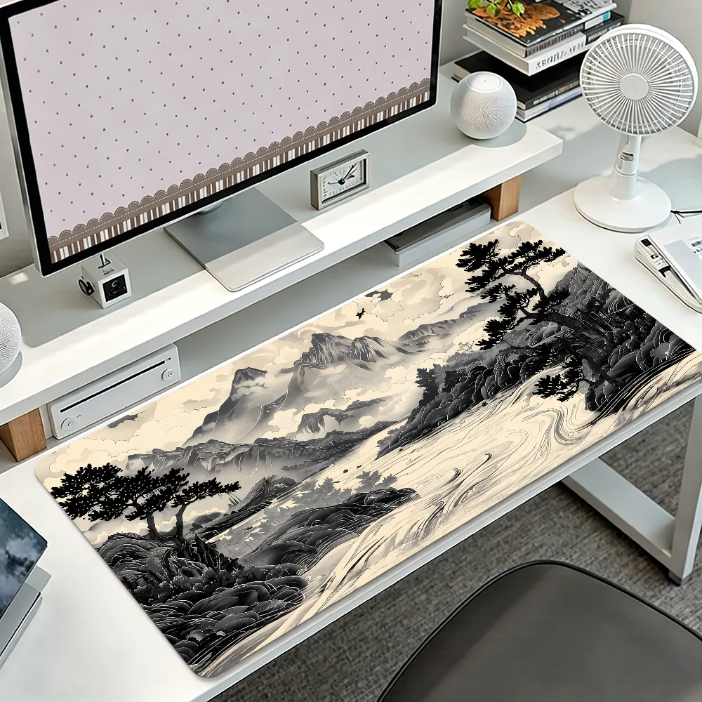 Chinese-style Ink Landscape Painting Mouse Pad Non-slip Thickened MousePad Student Gaming Cushion Large Writing Lockedge Office