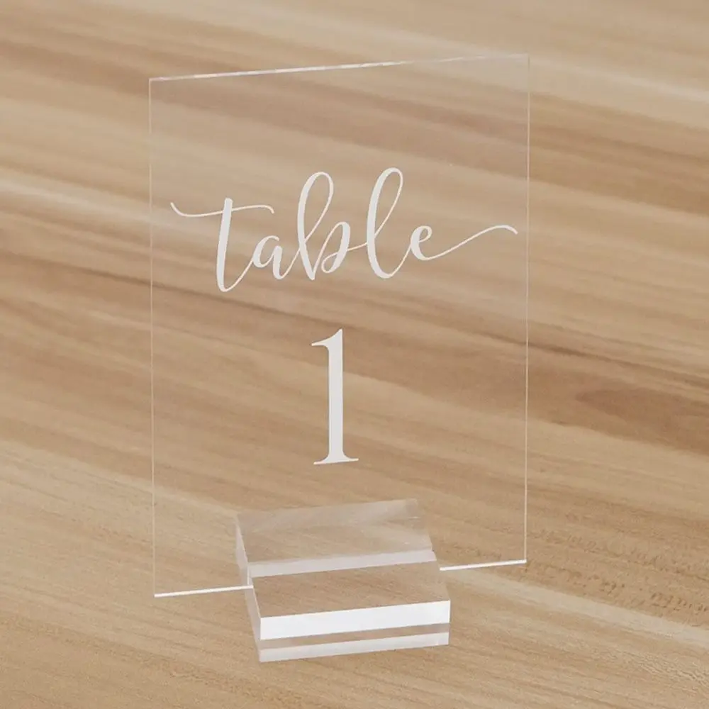 Decoration Wedding Supplies Picture Cards Display Stand Acrylic Sign Holder Clamps Stand Table Numbers Holder Place Card