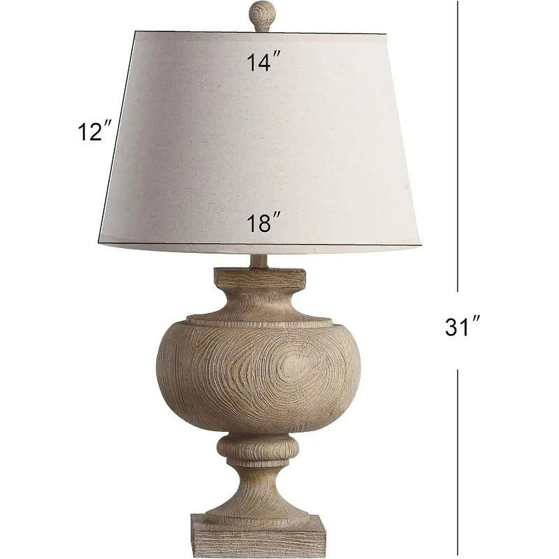 Rustic Farmhouse Wood Finish Table Lamp, Coleção Prescott, 31 ", Quarto, Sala de estar, Casa, Escritório, Mesa, Mesa de Cabeceira