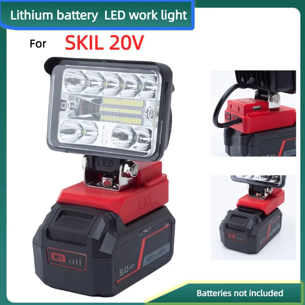 Lithium Battery  LED Work Light, for SKIL 20V Battery Powered Portable Outdoor Light with USB (excluding Battery)