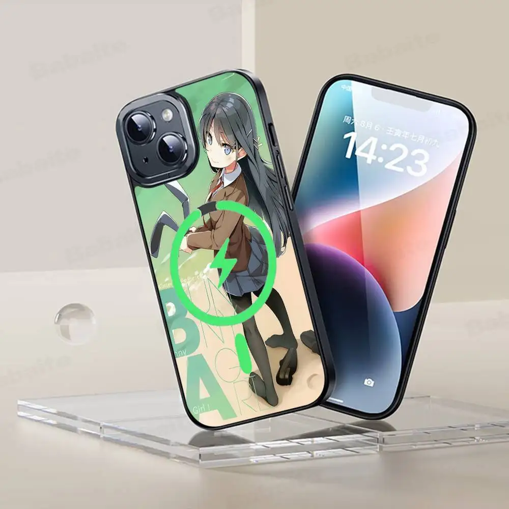 Mai S-sakurajimas Anime Magnetic Wireless Phone Case For IPhone 17 16 15 14 Plus 13 12 11 Pro Max
