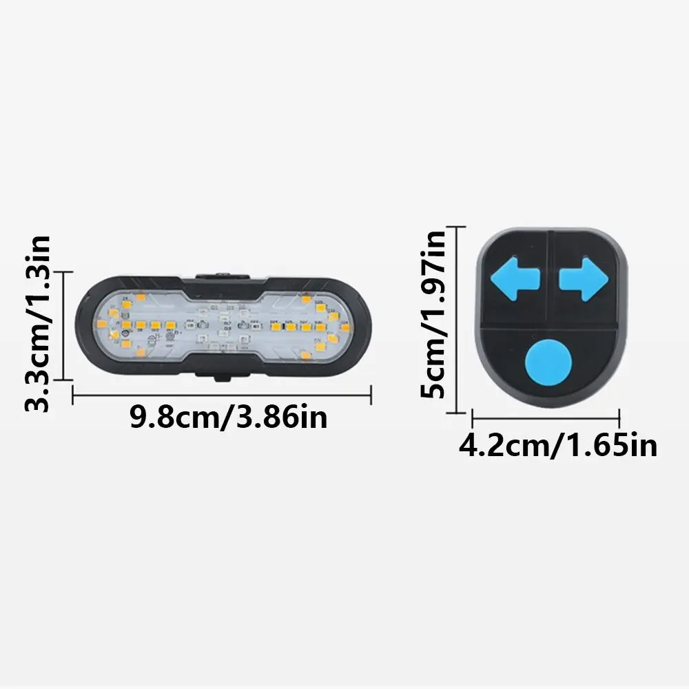 Waterproof Bicycle Turn Signal Tail Light Wireless Remote Control 5 Modes Warning Bike Lights 120db Loud Sound High Visibility