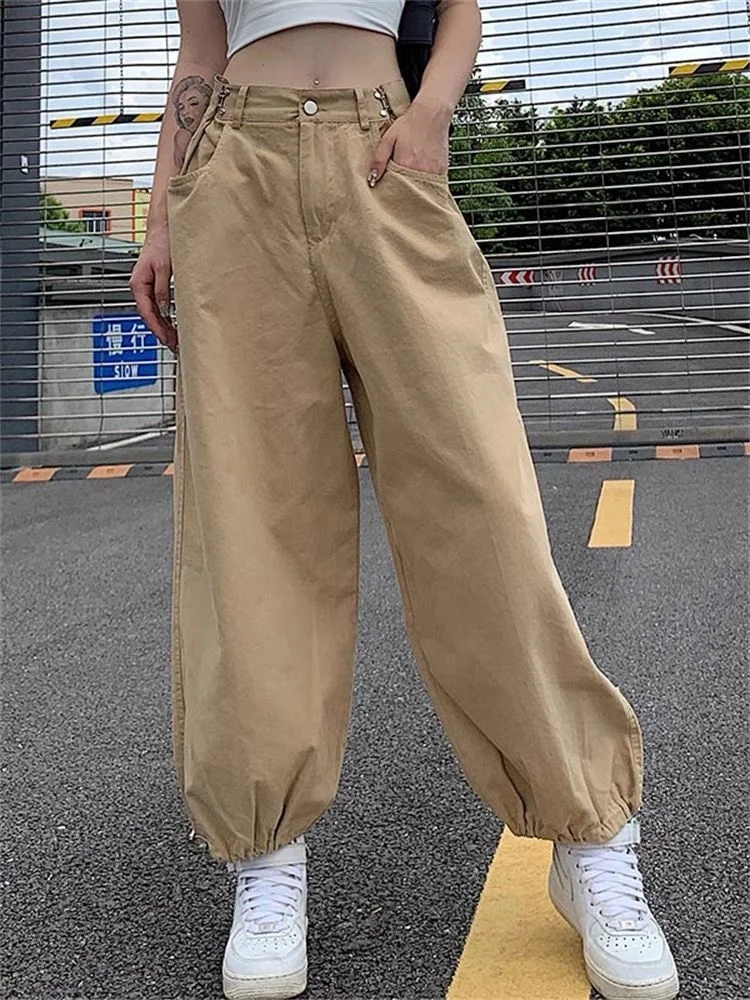 Style Loose Denim Leg Pants Women's High Waist Harun Leggings Straight Thin Korean Fashion Women Clothing Y2k Pants