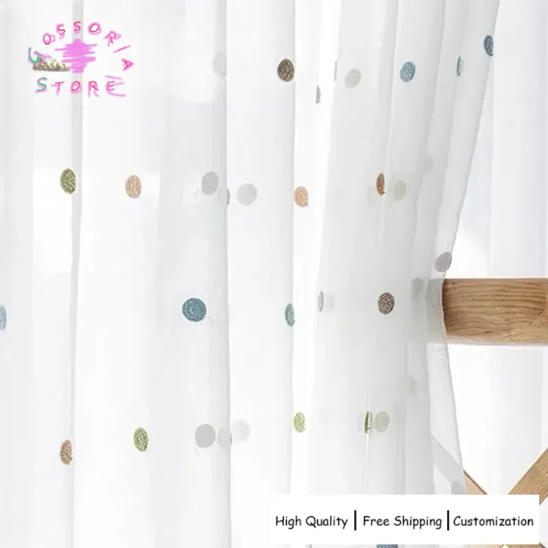 

Sample Custom American Country Style Tulle Curtains for Living Dining Room Bedroom Custom Size Partition Decoration