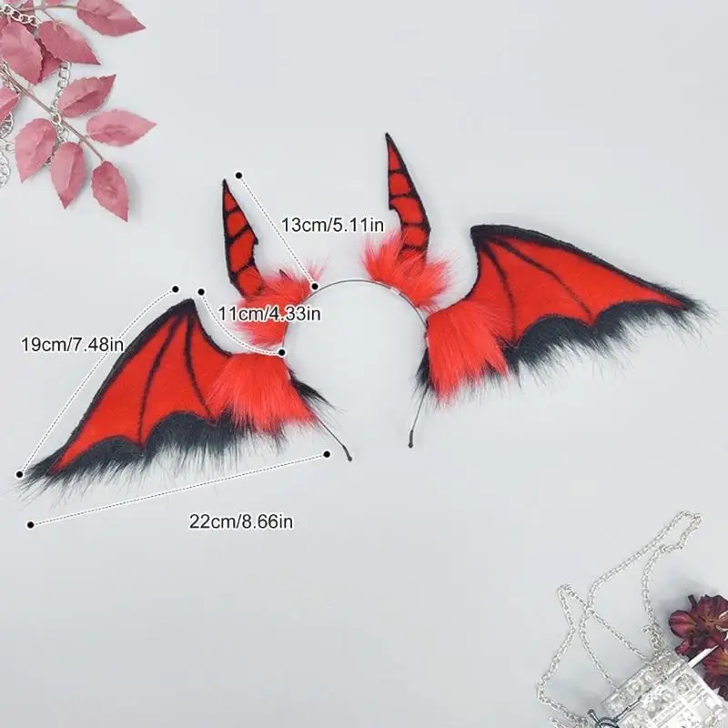 Coiffure chauve-souris anime élégant d0ub casque accrocheur camais surdimensionné pour scène Halloween Cosplay Play
