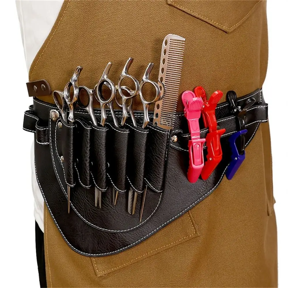 

PU Leather Hairdressing Tools Holster Durable Adjustable Waist Barber Tools Waist Pack Waist Belt Shoulder Belt Barber Tools Bag