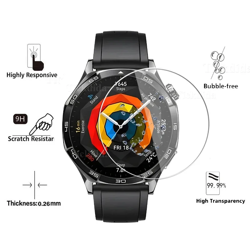 Vidrio templado para Huawei Watch GT 5 Pro, película protectora de pantalla de 46mm y 41mm, antiarañazos, accesorios para relojes, 3 unidades
