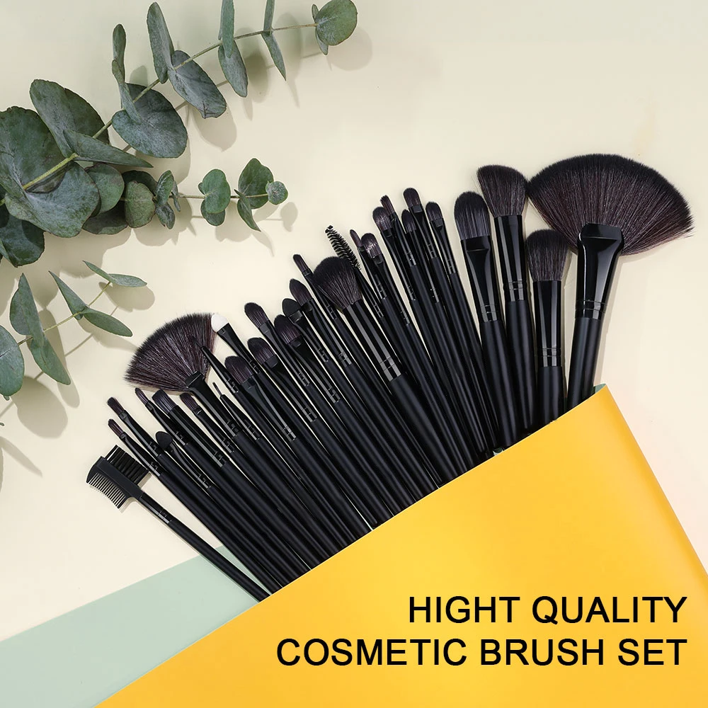 8-32pcs Black Makeup Brush Set Soft Fluffy Premium Professional Cosmetic Foundation Powder Eyeshadow Blending Beauty Tool
