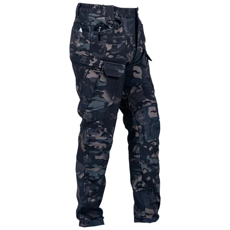 

New Men's Winter Pants Water Resistant Fleece Lined Snowboard Ski Softshell Tactical Pants with Multi-Pockets Outdoor Work Pants