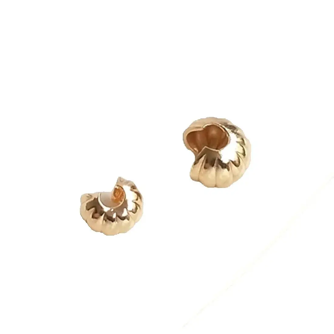 14K True Gold Pumpkin Pattern Half Moon Bag Buckle Crescent C Buckle Bag Positioning Bead Bracelet Closing Buckle DIY Accessorie