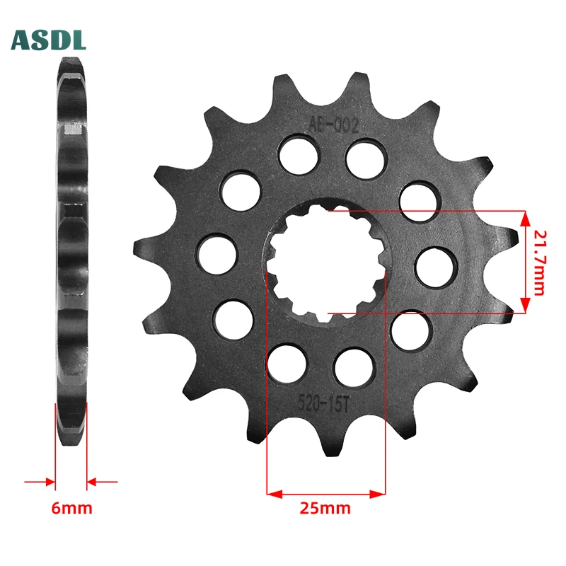 

520-15T 15 Tooth Front Sprocket Motorcycle 20CrMnTi Silent Sprocket For Kawasaki 400 Ninja 400 Ninja R 2014-2017 ER6f ER6n 06-16