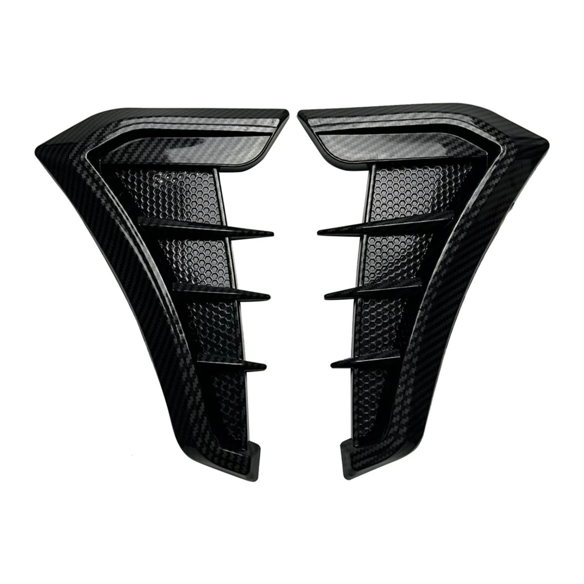 1 Pair Car Carbon Fiber Decorative Car Sticker Decoration for Modifying the Sides of Air Outlet Fenders