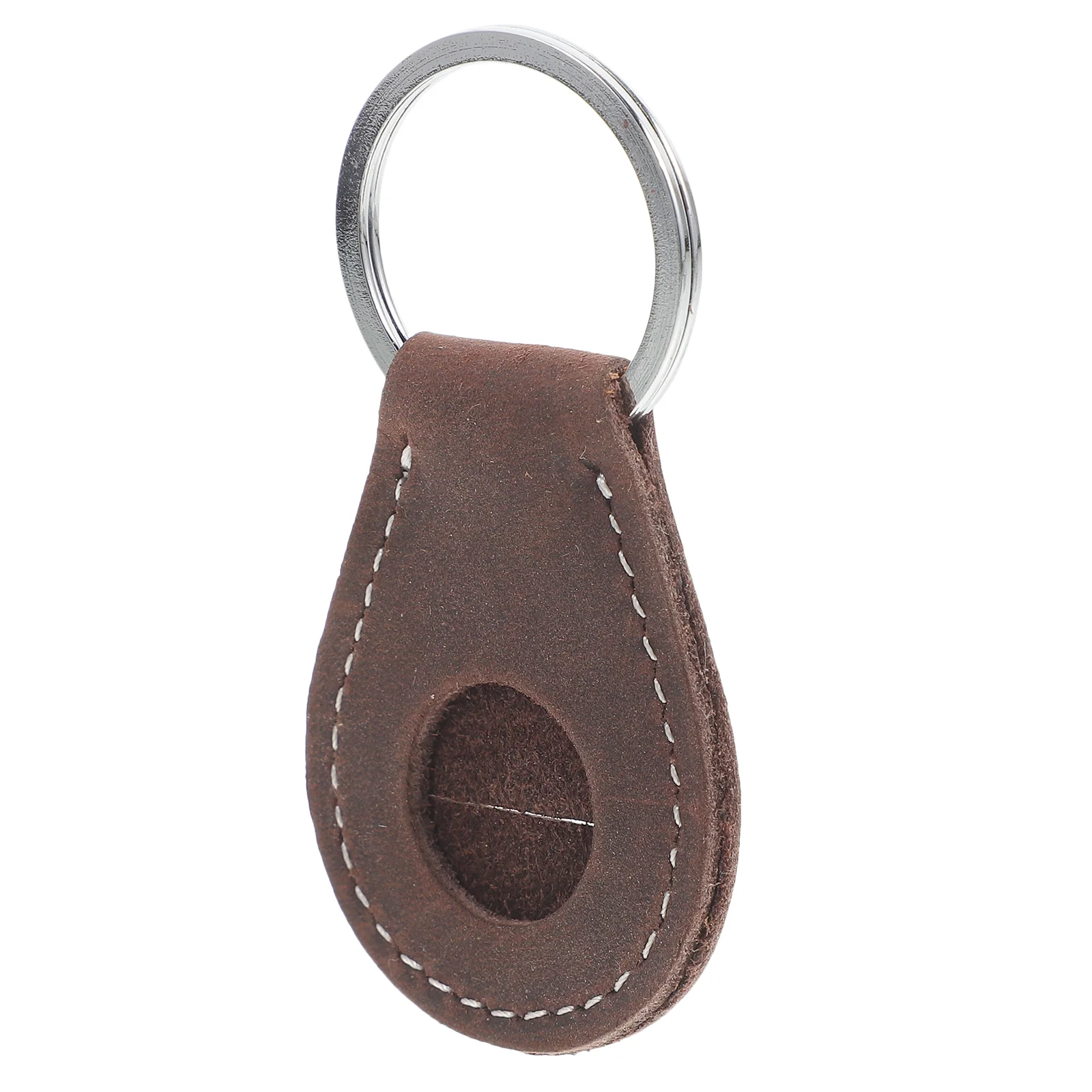 1Pc Coin Keychain Holder Dark Brown Accessory Storage Case For Tokens Challenge With Hook Fashion Jewelry