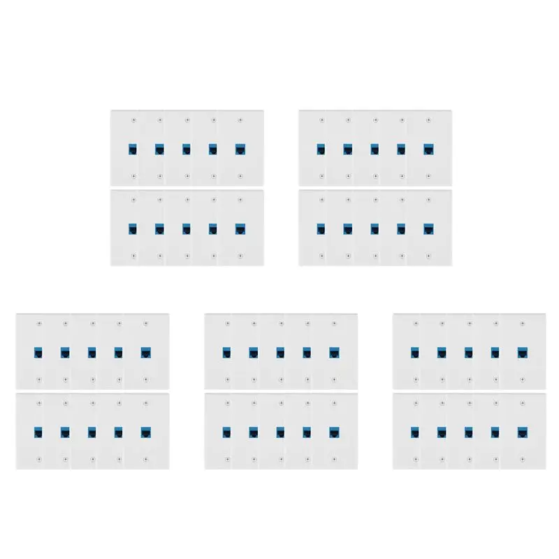 

Exquisite-50 Pieces Ethernet Wall Outlet Plate Cat6 RJ45 Wall Plate Jack Female To Female Ethernet Inline Coupler Plates Etherne