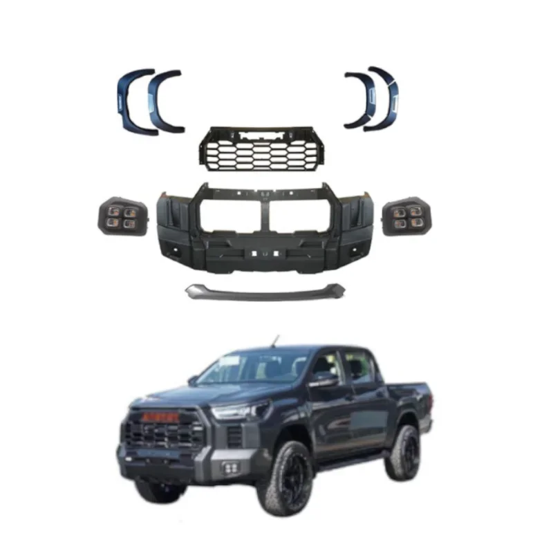 SIRU Pickup Front Facelift Body Kits Conversion For Hilux Revo/Rocco 2016-2018 Changed To Tundra Grille Fender Flare DRL MD