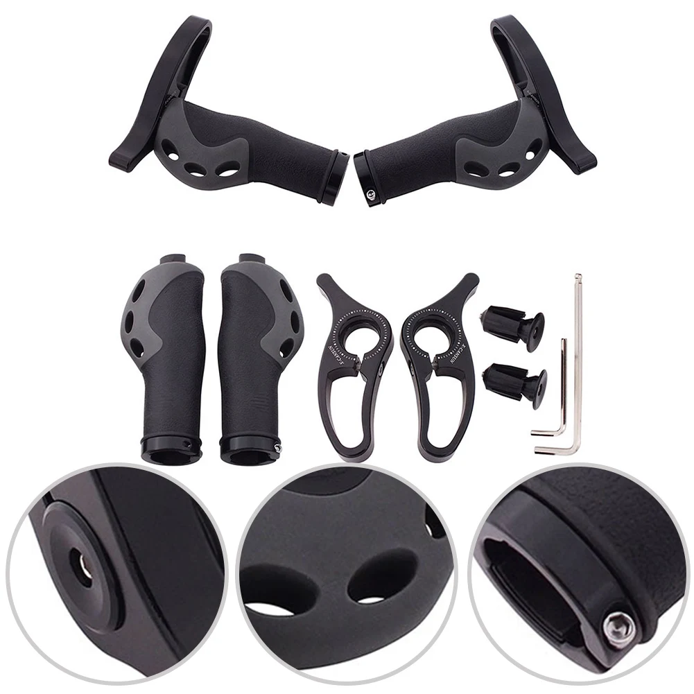 

2 шт. TPR резиновые ручки для руля с рогом - двусторонняя блокировка с алюминиевыми концами руля, подходящие для горных и шоссейных велосипедов