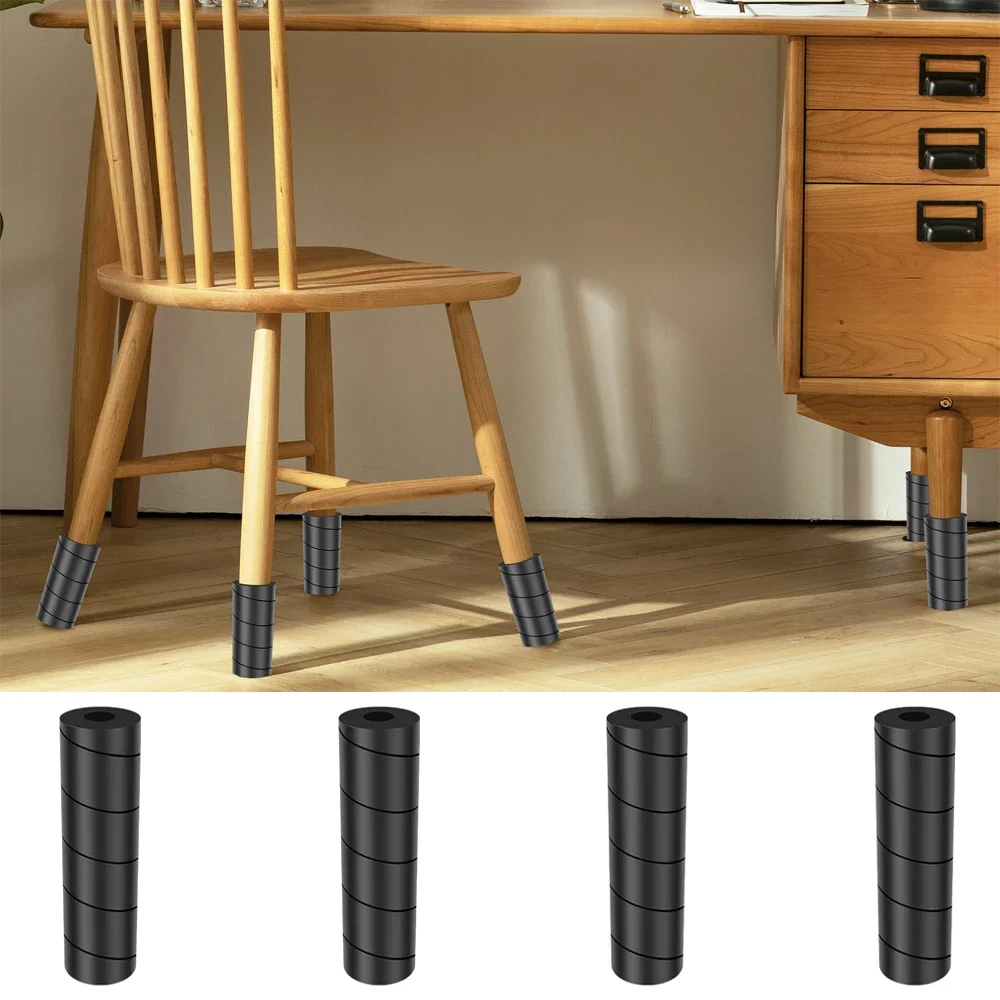 4 Pcs Furniture Feet Floor Protectors Non-Slip Covers Floor Protectors Reusable Bed Frame Leg Cover Flexible Chair Leg Protector