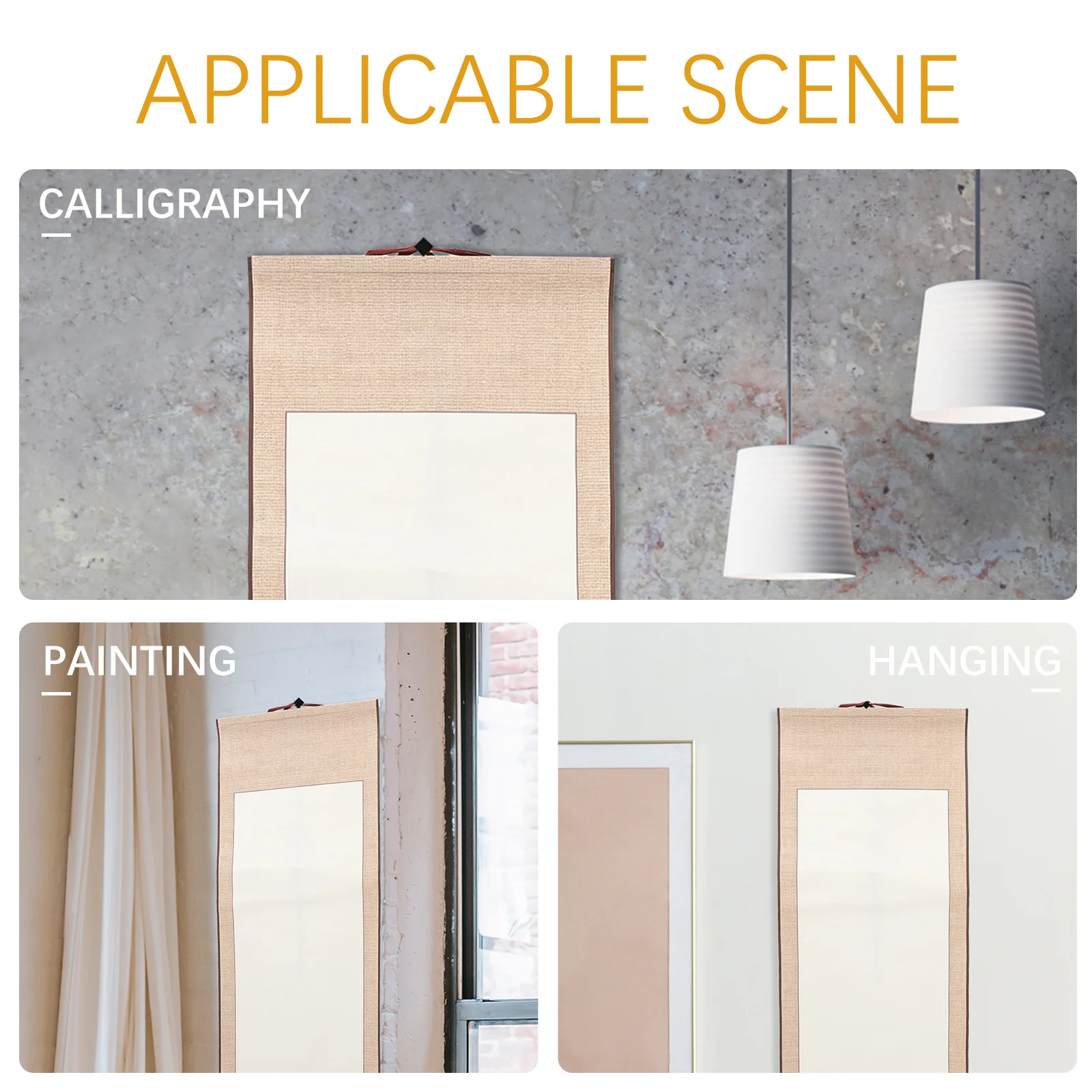 2 قطعة ورق الخط الصيني المعلق الفارغ للرسم رسم الخط لوازم المنزل التمرير الفارغ #6