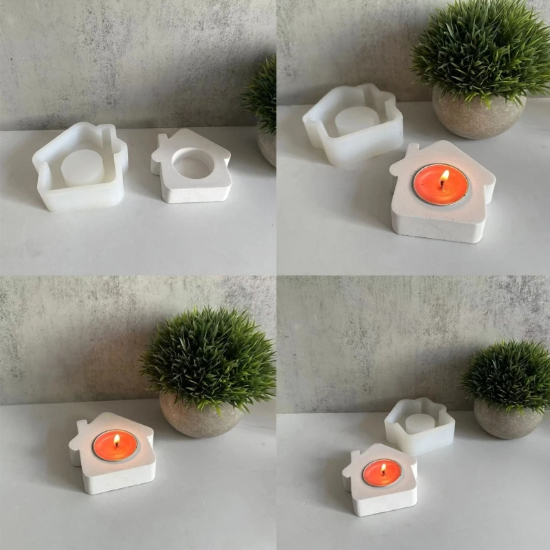 Tealight 홀더 캔들 홀더 홈 장식, 집 촛대 금형을 만들기위한 집 모양의 캔들 홀더 금형