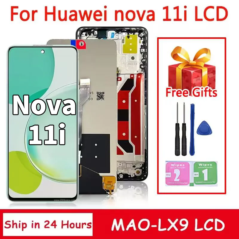 Tela de 6.8 polegadas para huawei nova 11i nova11i lcd MAO-LX9N digitalizador de tela de toque para huawei nova 11i nova11i MAO-LX9 lcd