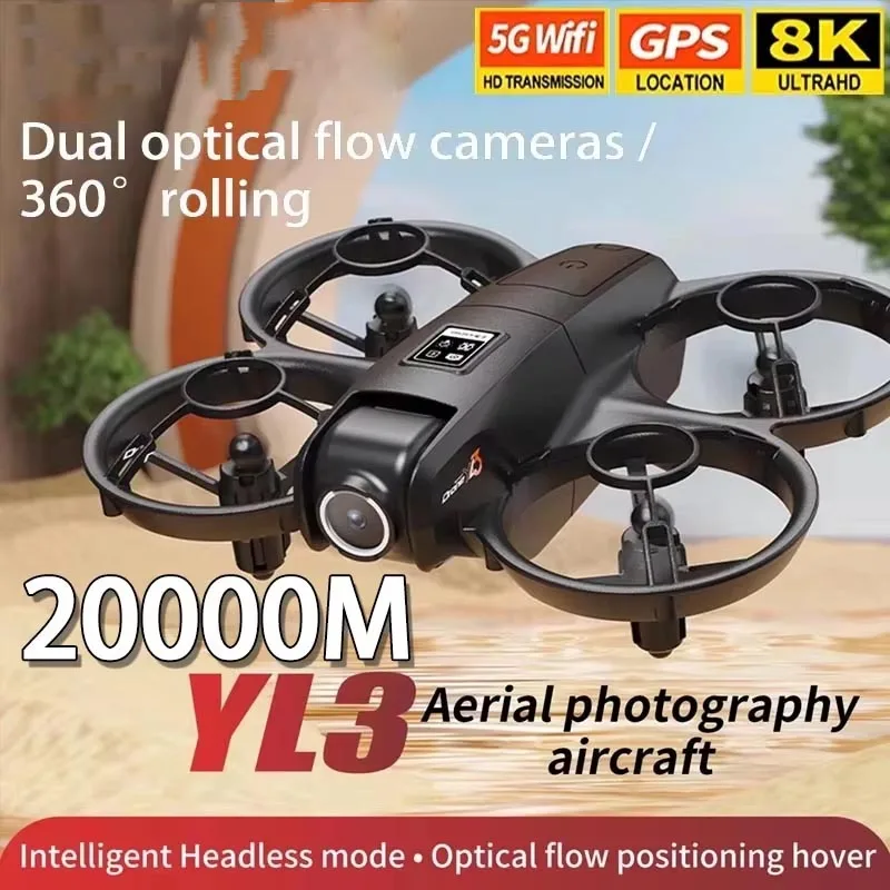 2026年新型yl3-hdデュアルカメラドローン空撮航空機5g-wifiブラシレスモーターリモコン光学フローホバーuavおもちゃ