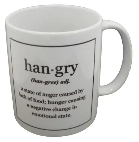 NEW HANGRY DEFINITION GIFT MUG CUP PRESENT HUNGRY ANGRY NOVELTY FUN  1