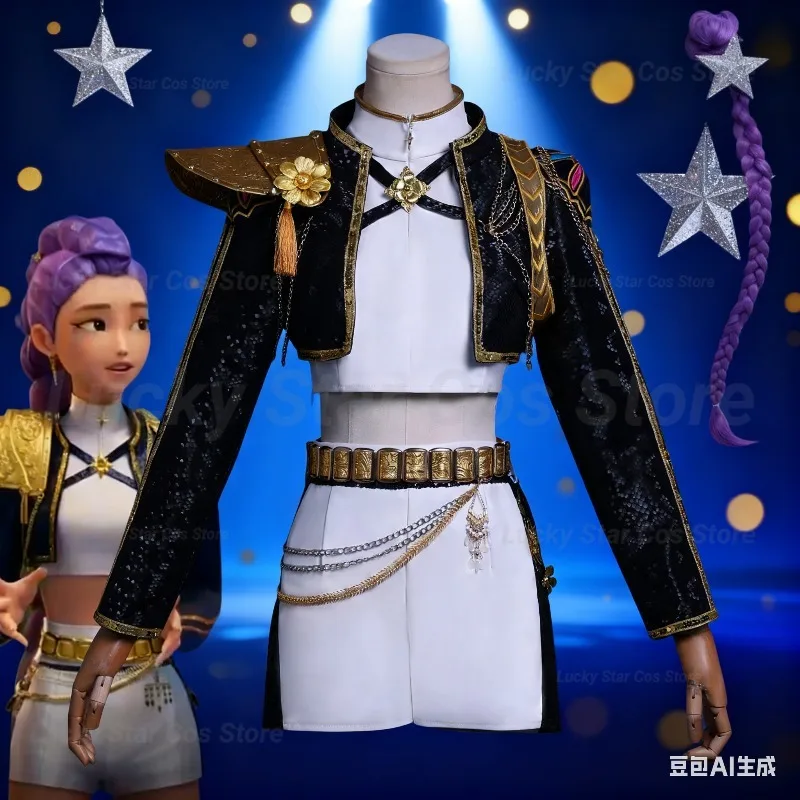 

K-pop Kids Girls Demon Hunters Rumi Zoey Mira Cosplay Fantasia Costume for Child Idol Roleplay Outfits Christmas Carnival Suit