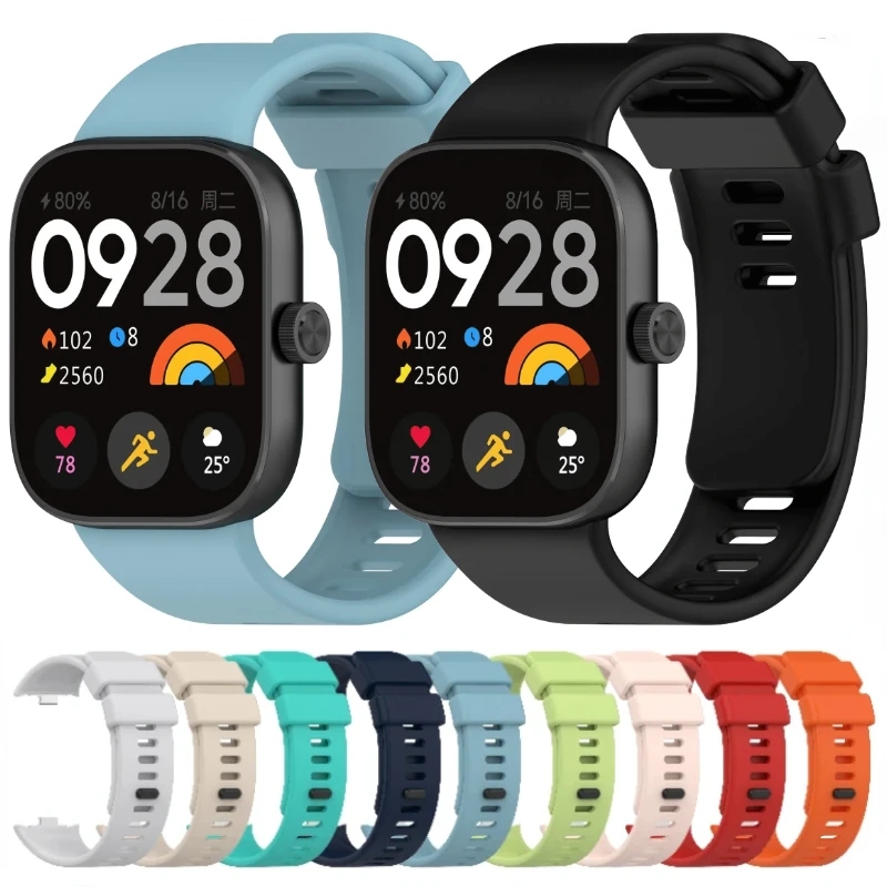 Silicone Strap for Redmi Watch 4 Smart Watch Sport Replaceable Wristband for Xiaomi Mi Band 8 Pro Soft Bracelet Accessories Belt