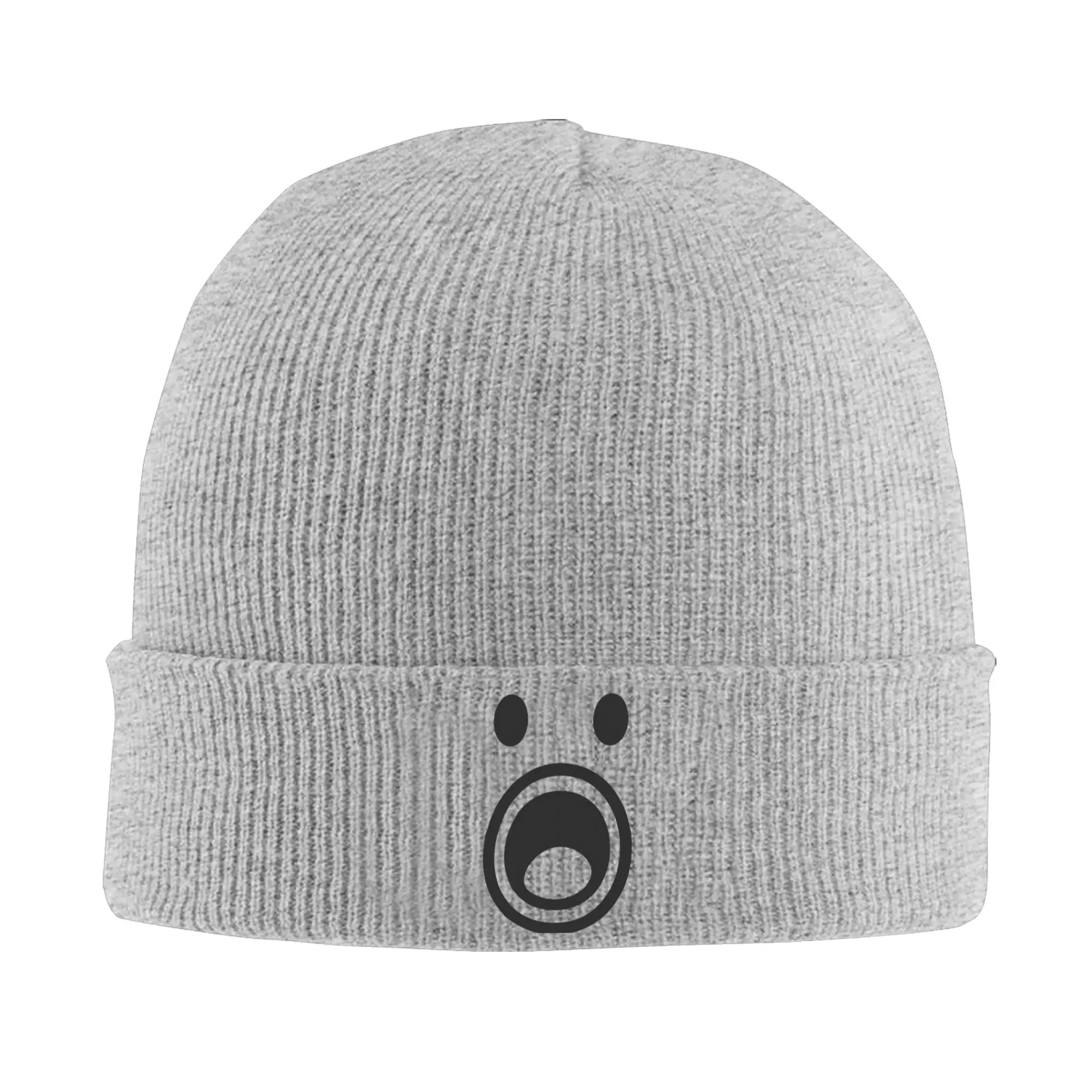 Funny In Shock Face Knitted Hat  Retro Caps Female Male Gym Beanie Hats Autumn Custom Warm Soft Bonnet Hats