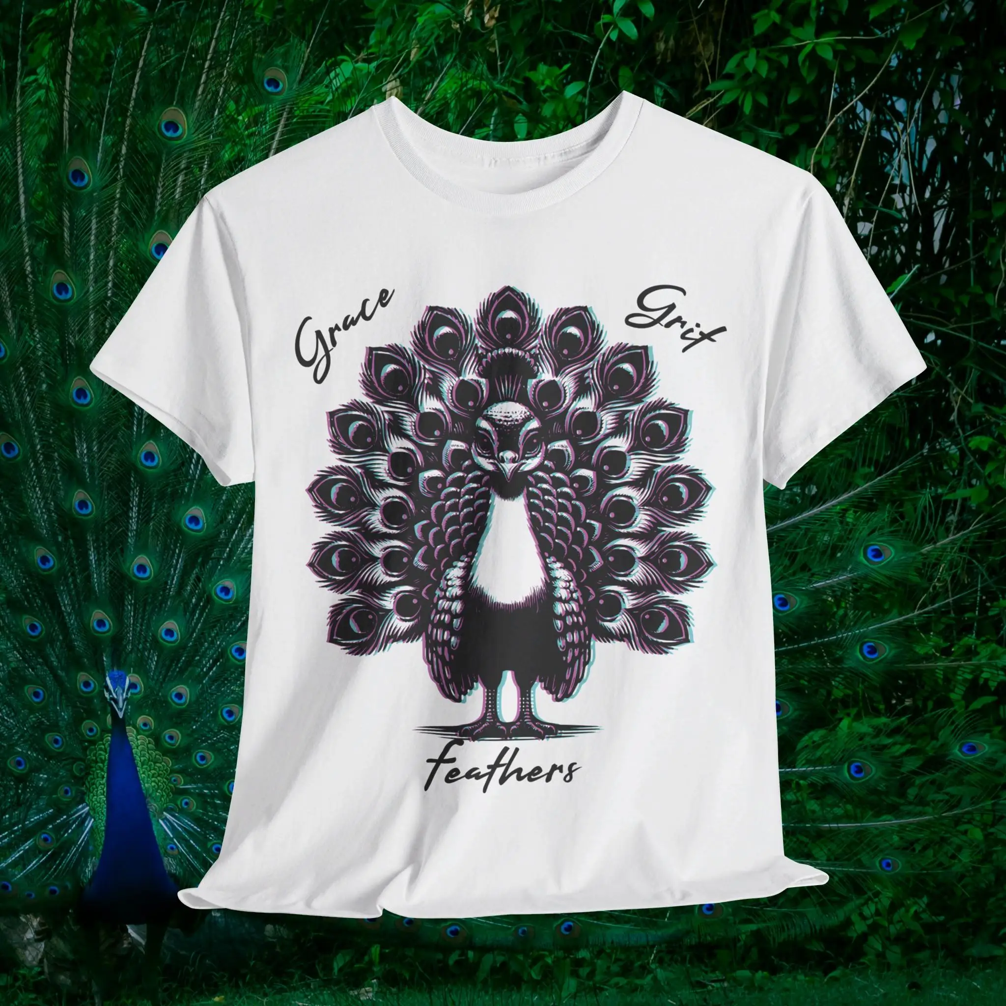 Peacock 3 T shirt vintage colors unisex summer