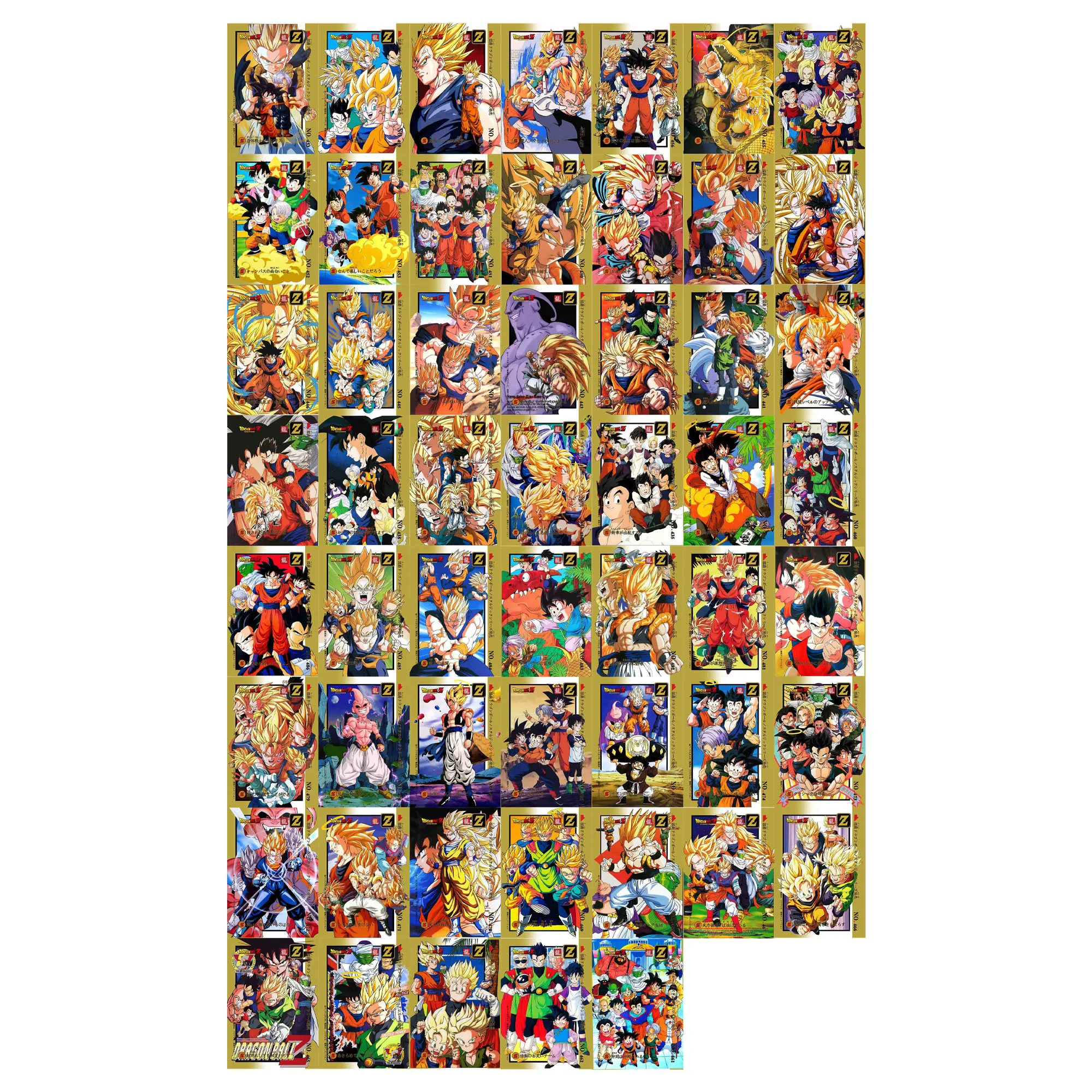 

54Pcs/set Diy Self Made Dragon Ball Z 17Th Edition Son Gohan Vegeta Iv Collection Card Grid Flash Anime Card Gift Toys