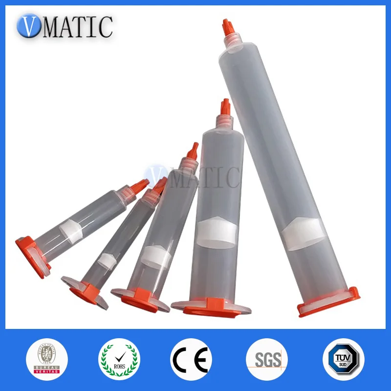 Free Ship Wholesale 3/5/10/30/55 Cc / Ml Liquid Glue Dispensing Pneumatic Syringe Barrel/Piston/Syringe Tip Stopper/End Cover