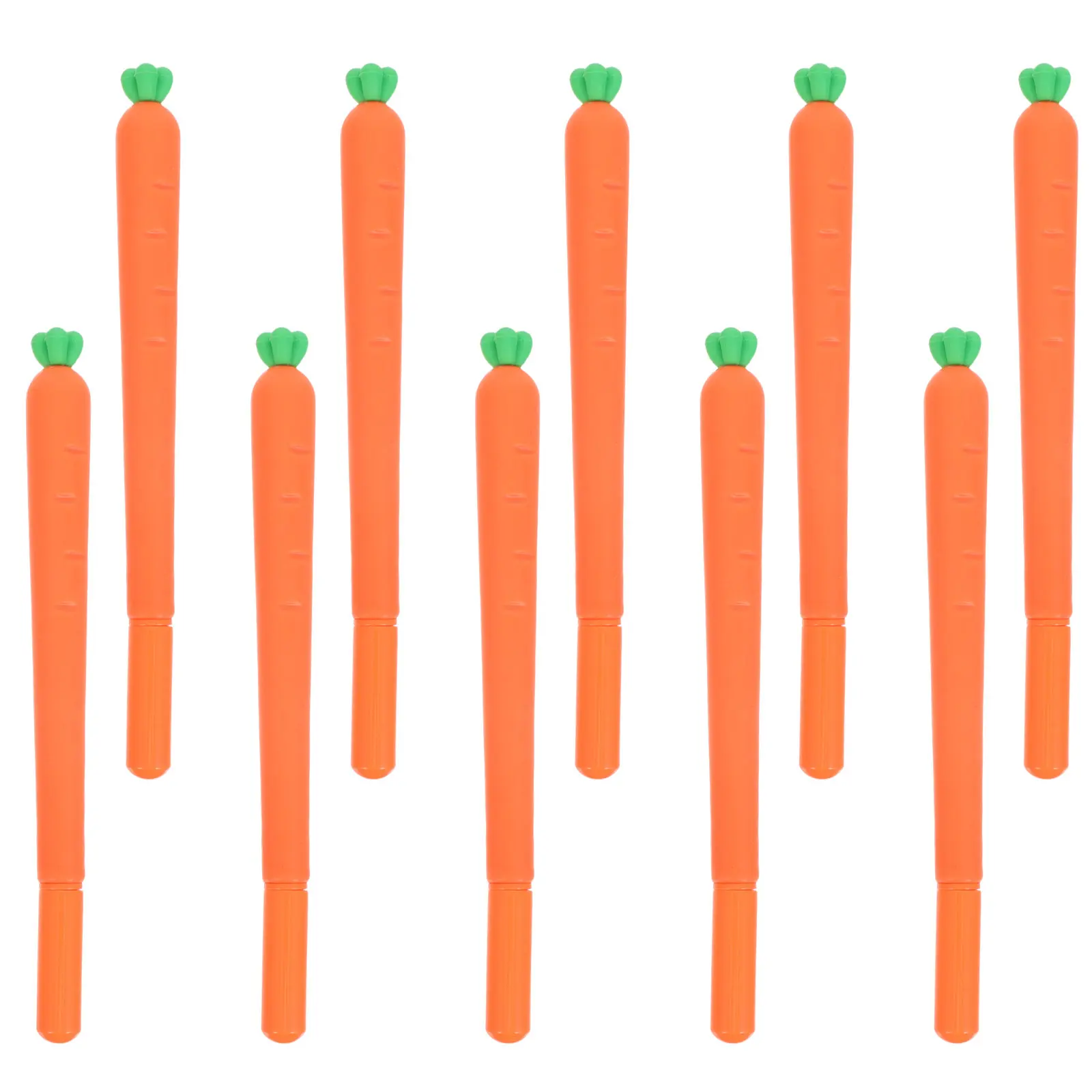 

10Pcs Mini Multicolor Carrot Pens 0.5mm Gel Ink Smooth Precise Writing Ergonomic Kawaii Vegetable Shaped Pens for Kids Girls