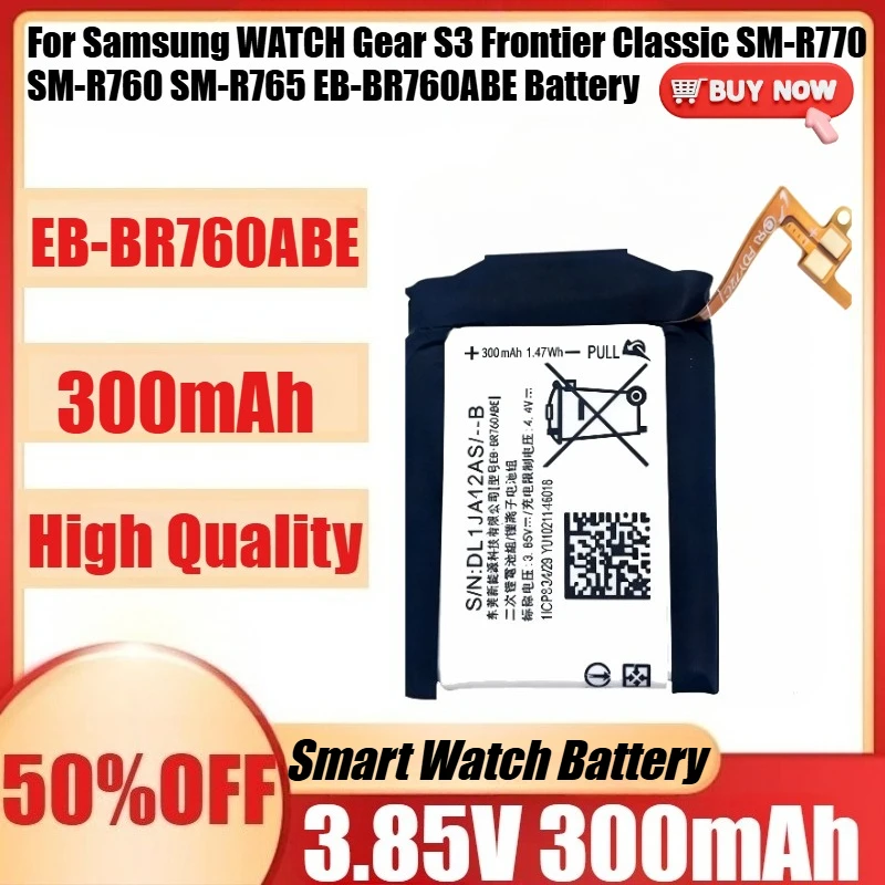 

Новый аккумулятор EB-BR760ABE 380 мАч для Samsung WATCH Gear S3 Frontier Classic SM-R770 SM-R760 SM-R765 EB-BR760ABE Аккумуляторы Bateria