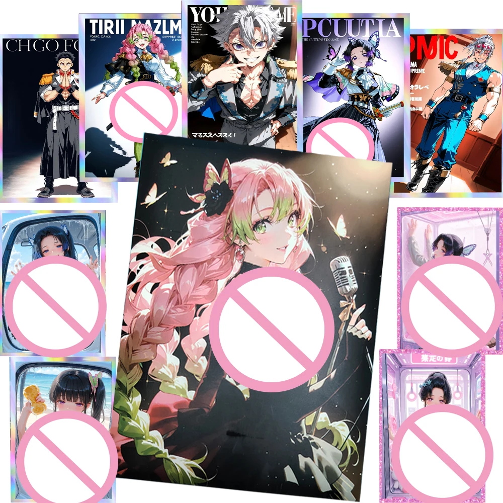 

Wholesale Demon Slayer Color Paper Cards Highly Beloved Popular Charming Characters Exquisite Design Theme Collection Cards Gift