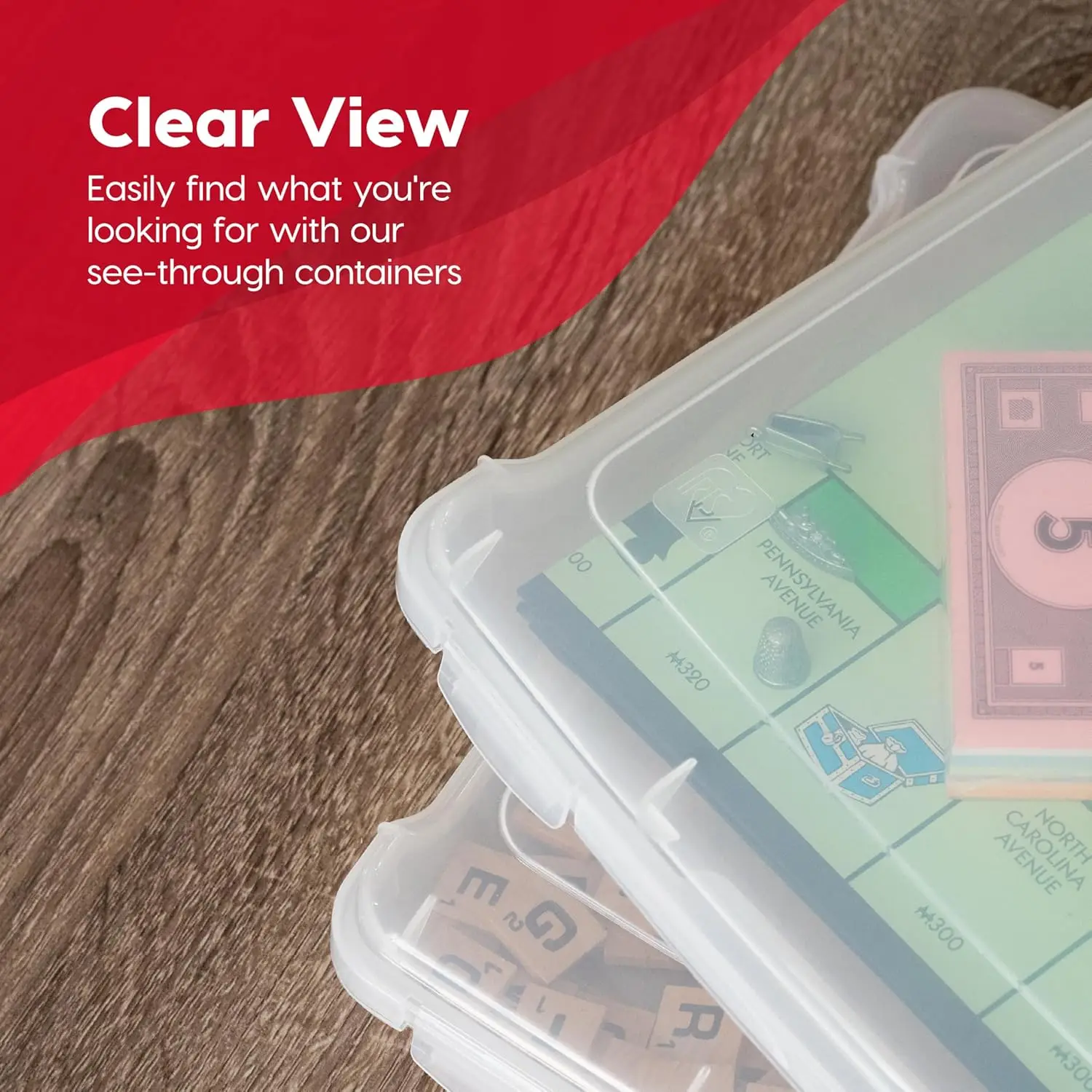 صندوق تخزين بلاستيكي شفاف مع غطاء محكم، منظم مكون من 10 قطع للألغاز والمجلات واللوازم الفنية وتناسب أوراق A4