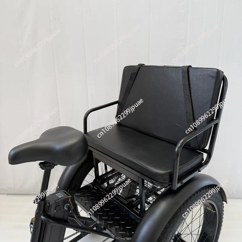 24 Inch Fat Tire Electric Tricycle with Pedals and Seat Electric Assist Three Wheel Bike