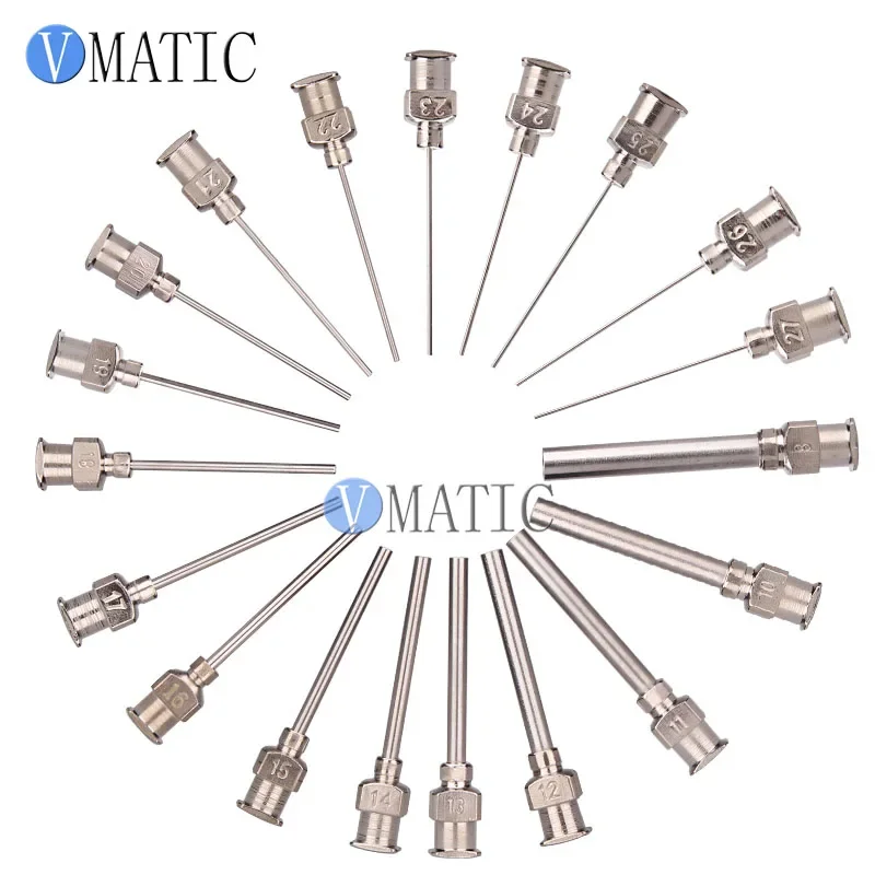Frete grátis 12 peças 1 Polegada comprimento da ponta da agulha 25g efd precisão cola de aço inoxidável ponta da agulha de distribuição