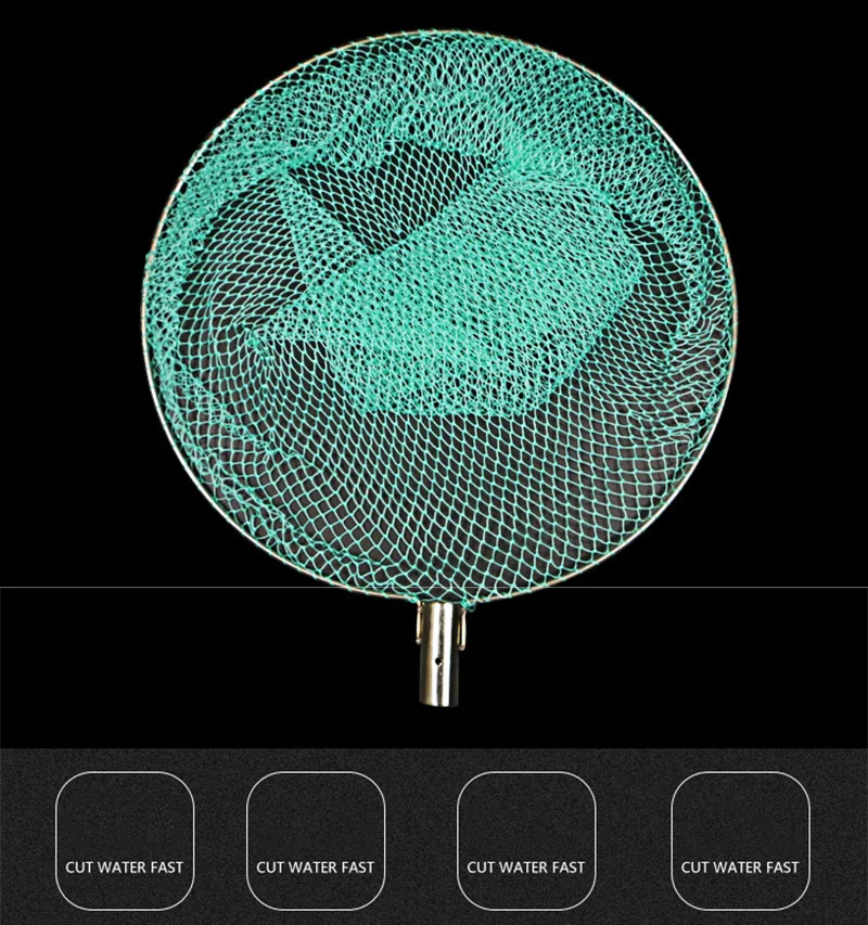 Lawaia Fishing Landing Net Stainless Steel Net Head Multi-strand Nylon Fishing Net Fly Fishing Dip Net Pesca