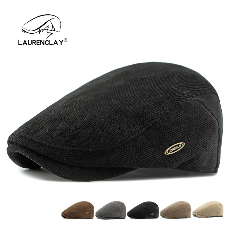

Men's Autumn And Winter Corduroy Beret British Retro Cap Simple Versatile Forward Cap Women's Painter Hat